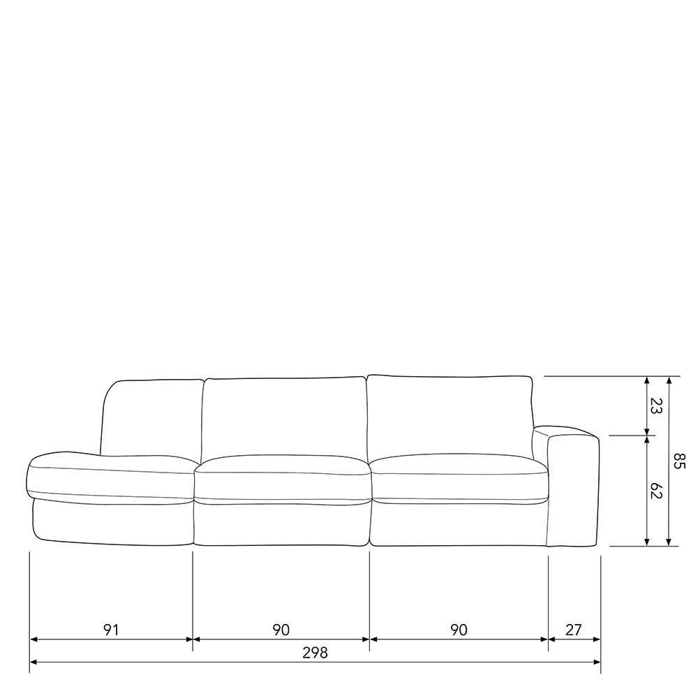 Modernes Modulsofa Pilamonia in Beige mit drei Sitzplätzen