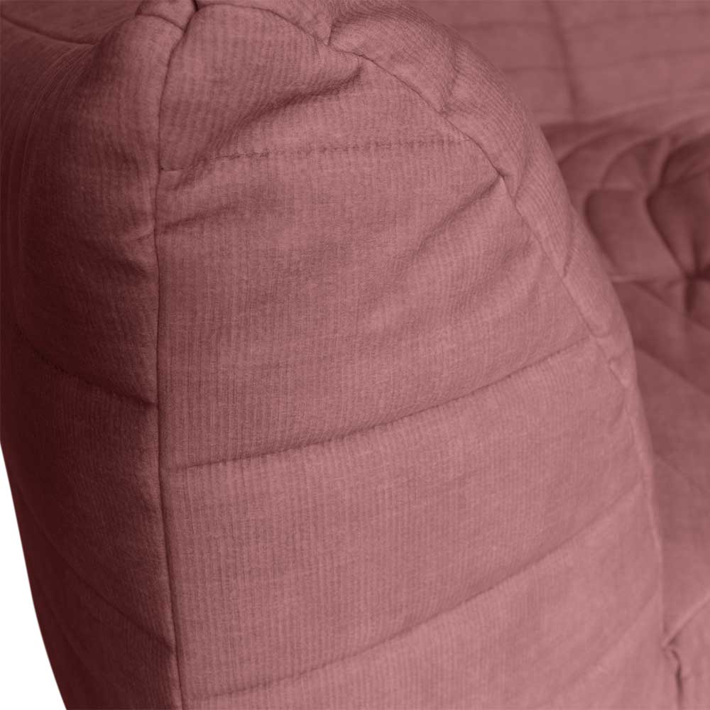 Sitzsofa Monaco in Rosa Samt mit 45 cm Sitzhöhe