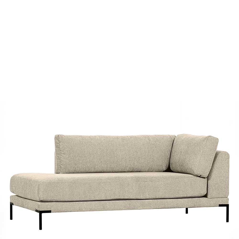 Modul Sofa Chaiselongue Imdyano in Beige mit Vierfußgestell aus Metall