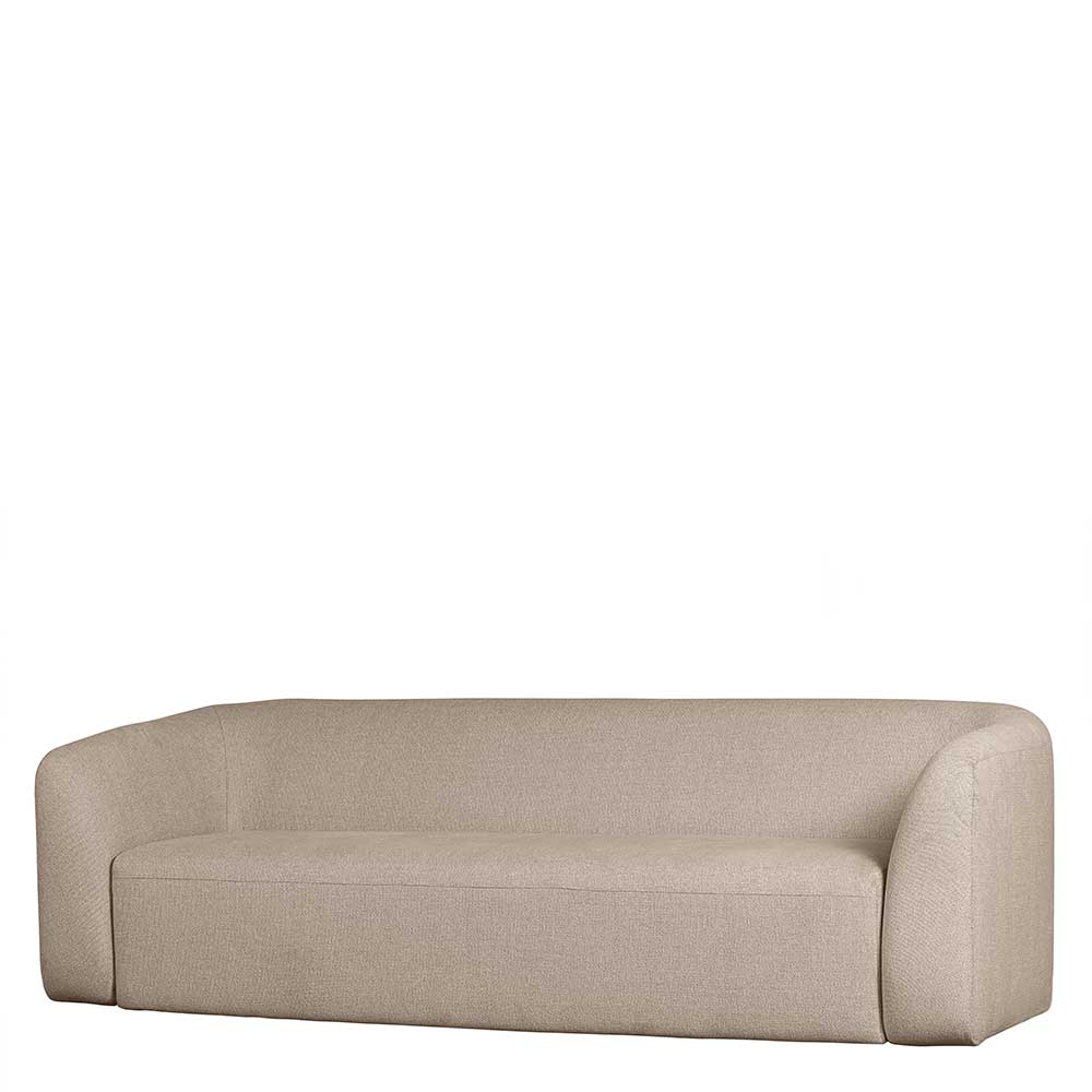 Skandi Design Dreier Sofa China in Beige mit Armlehnen