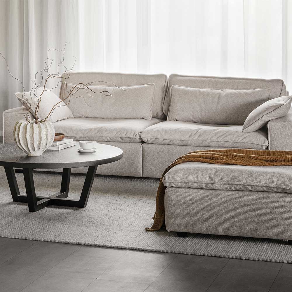 Dreisitzer Couch Tajibo in Beige 259 cm breit - 116 cm tief