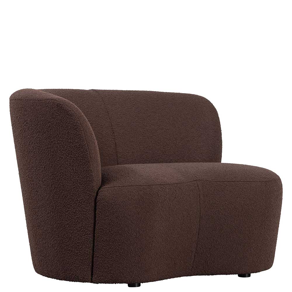 Boucle Einsitzer Sofa Urezzas in Braun im Skandi Design