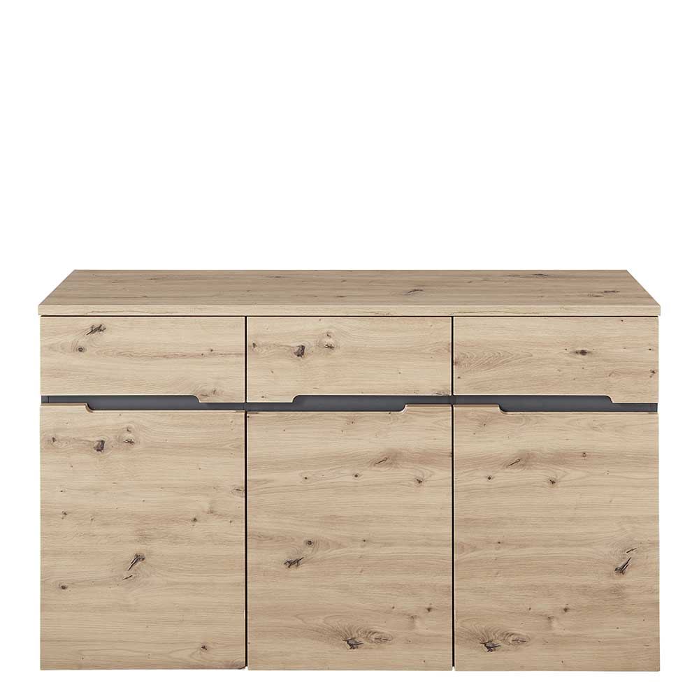 Esszimmersideboard Esdravos in Wildeichefarben 135 cm breit