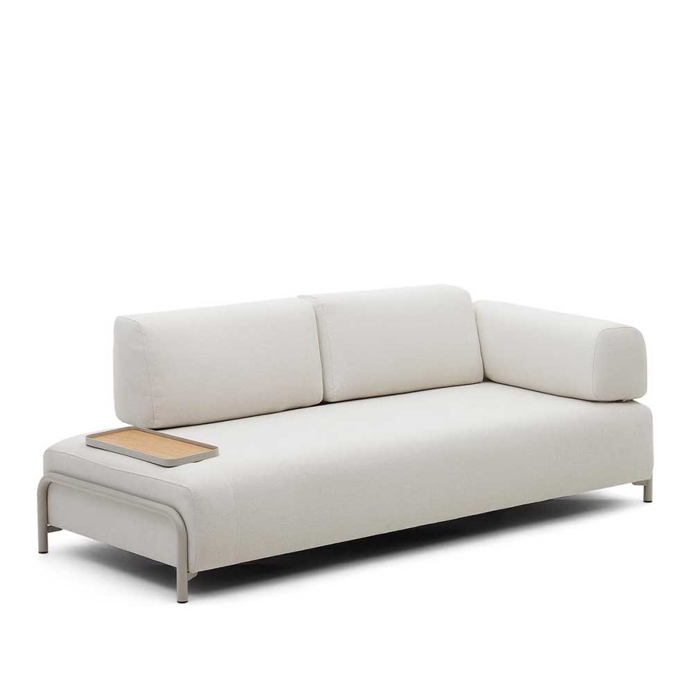 Wohnzimmer Sofa Vivo in Beige mit abnehmbarem Stecktisch