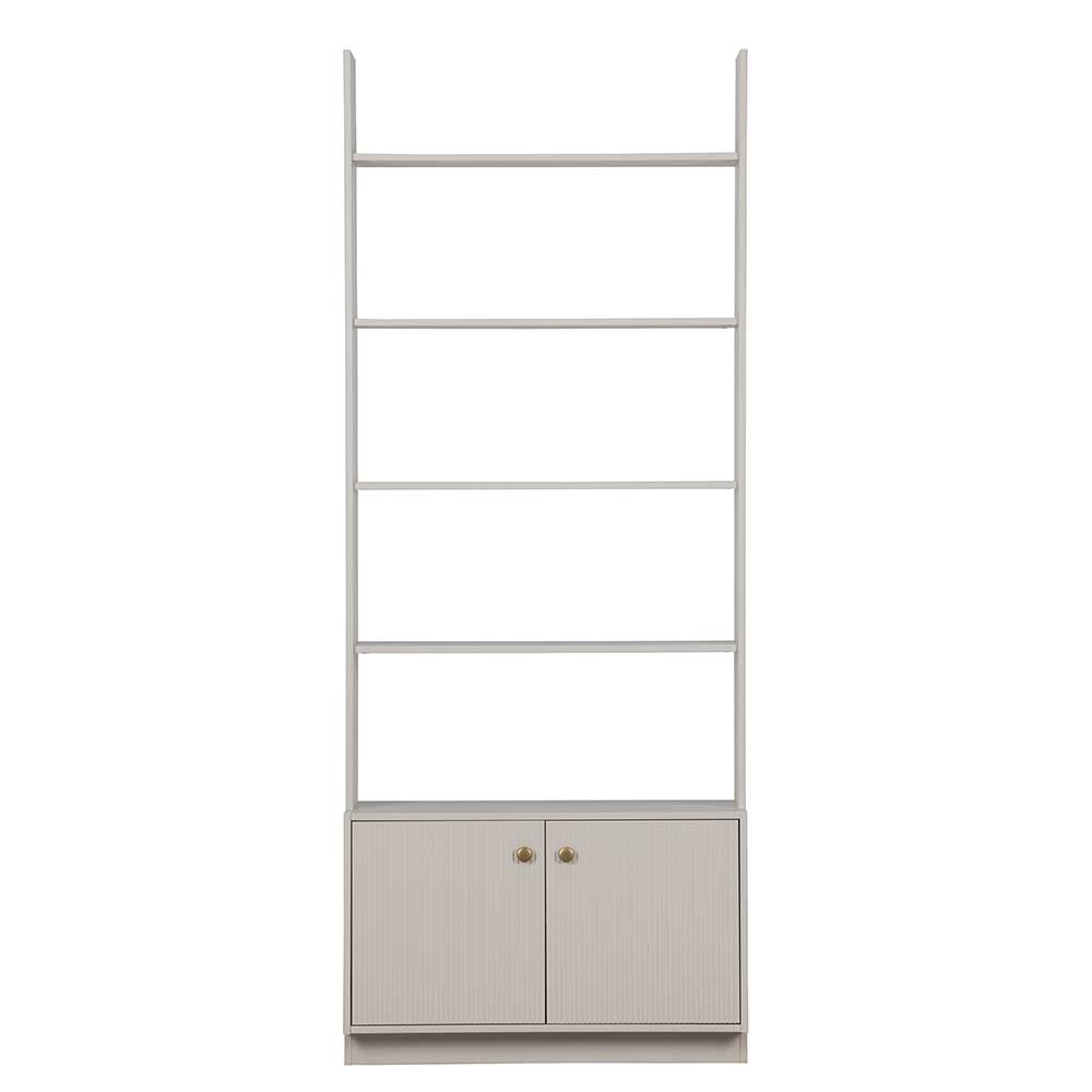 Skandi Design Bücherregal Novelya in Grau 200 cm hoch