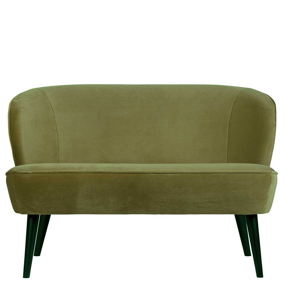 Retro Sofa Nacondo in Khaki Samt 110 cm breit