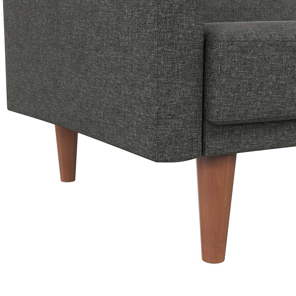 Graues Dreisitzer Sofa Bai mit Schlaffunktion im Retrostil