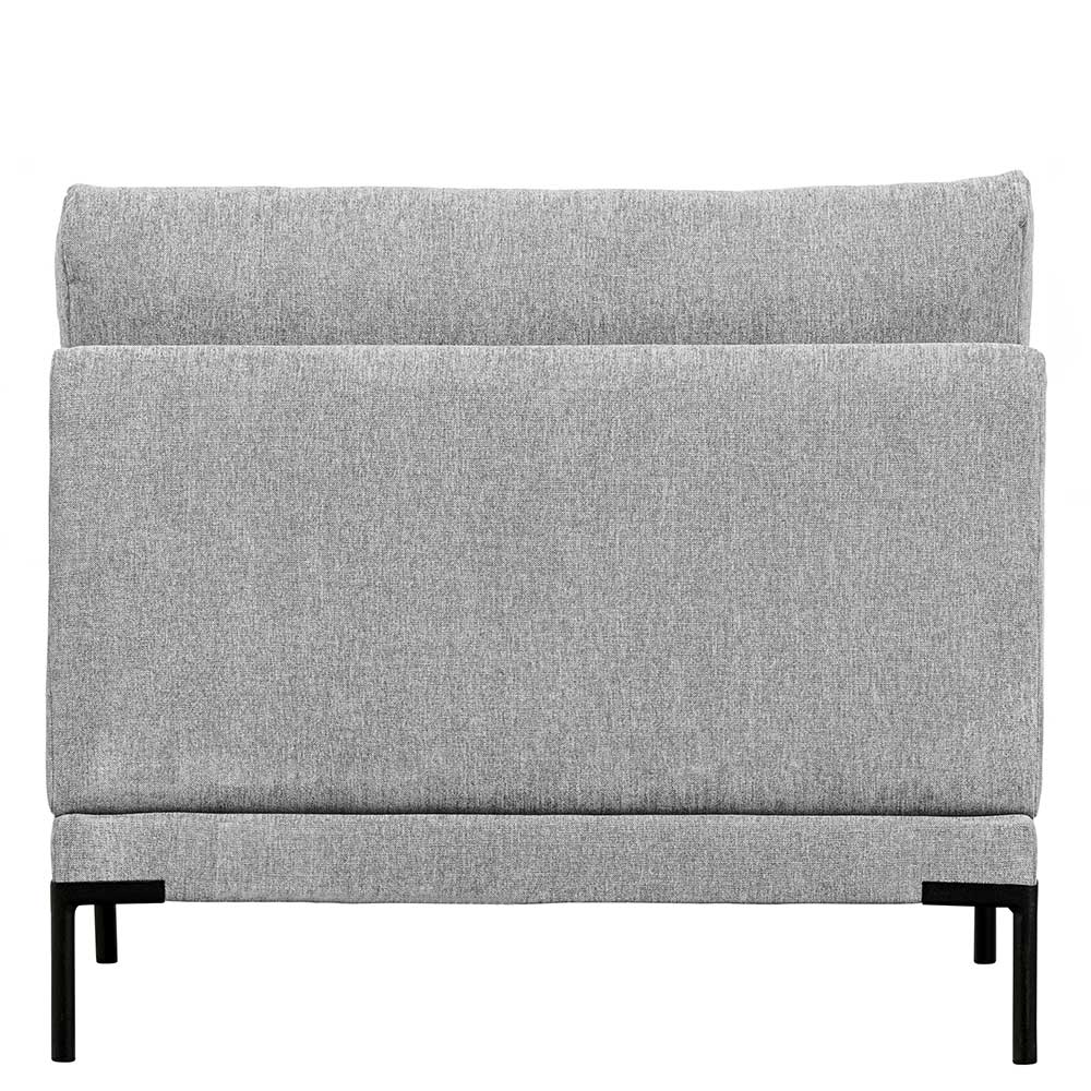 Hellgraues Modul Sofa Element Kahilke 100 cm breit mit Vierfußgestell aus Metall