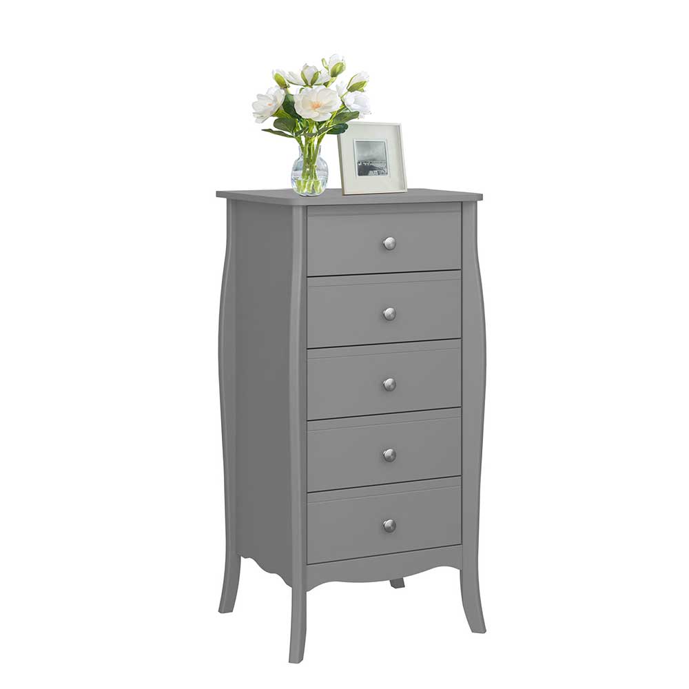 Barock Design Schubkastenkommode Cristov in Grau 45 cm tief