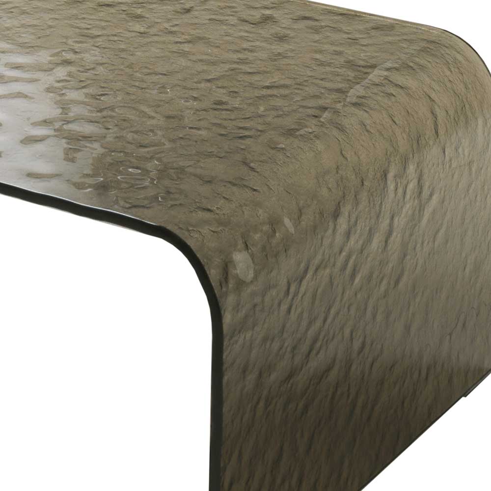 Strukturglas Couchtisch Baltimoore in Bronzefarben 110x30x55 cm