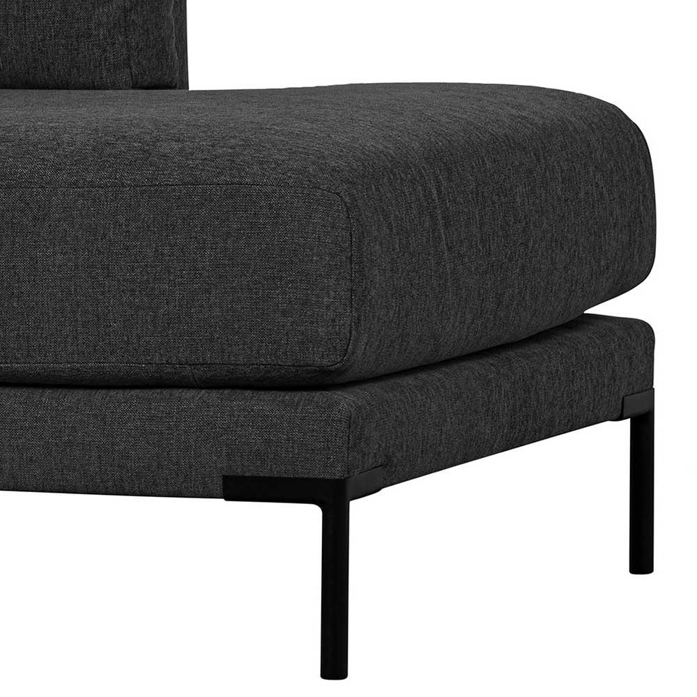 Modul Couch Chaiselongue Duffy in Dunkelgrau 200 cm breit