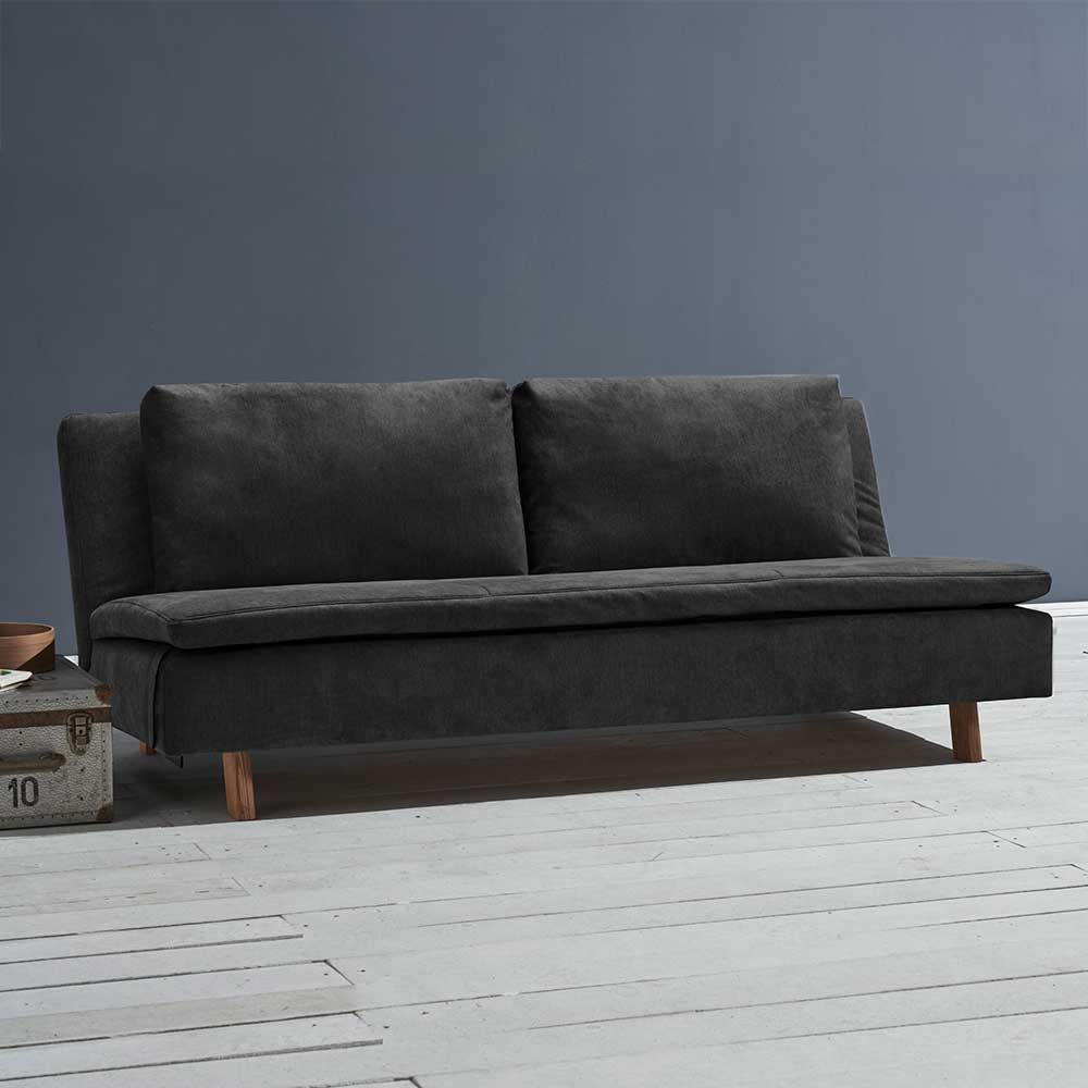 Modernes Sofabett Jacopo in Schwarz und Eichefarben