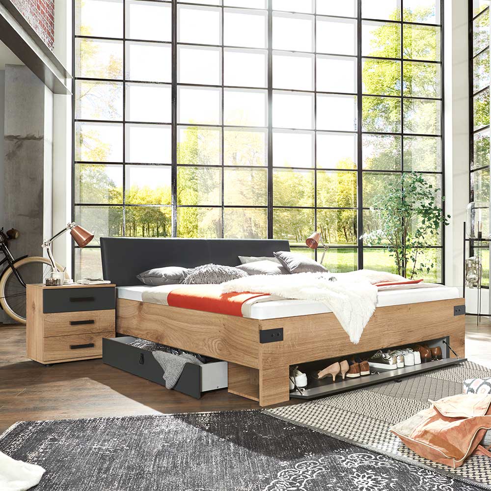 Stauraum Bett Latizia im Industry und Loft Stil Made in Germany