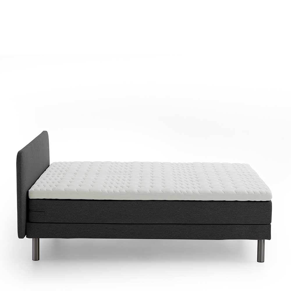 Boxspringbett Camplona in modernem Design Anthrazit & Chrom