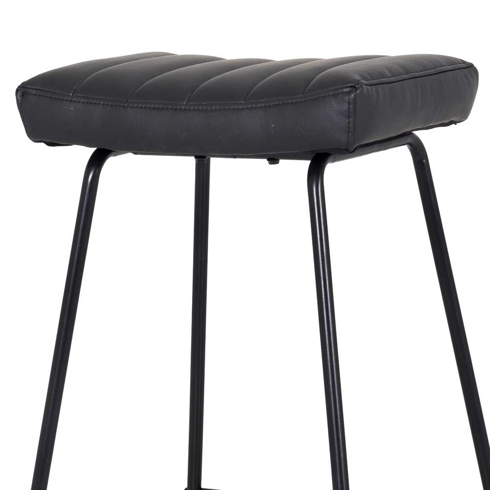 Barhocker Scijara in Schwarz Kunstleder mit 75 cm Sitzhöhe (2er Set)