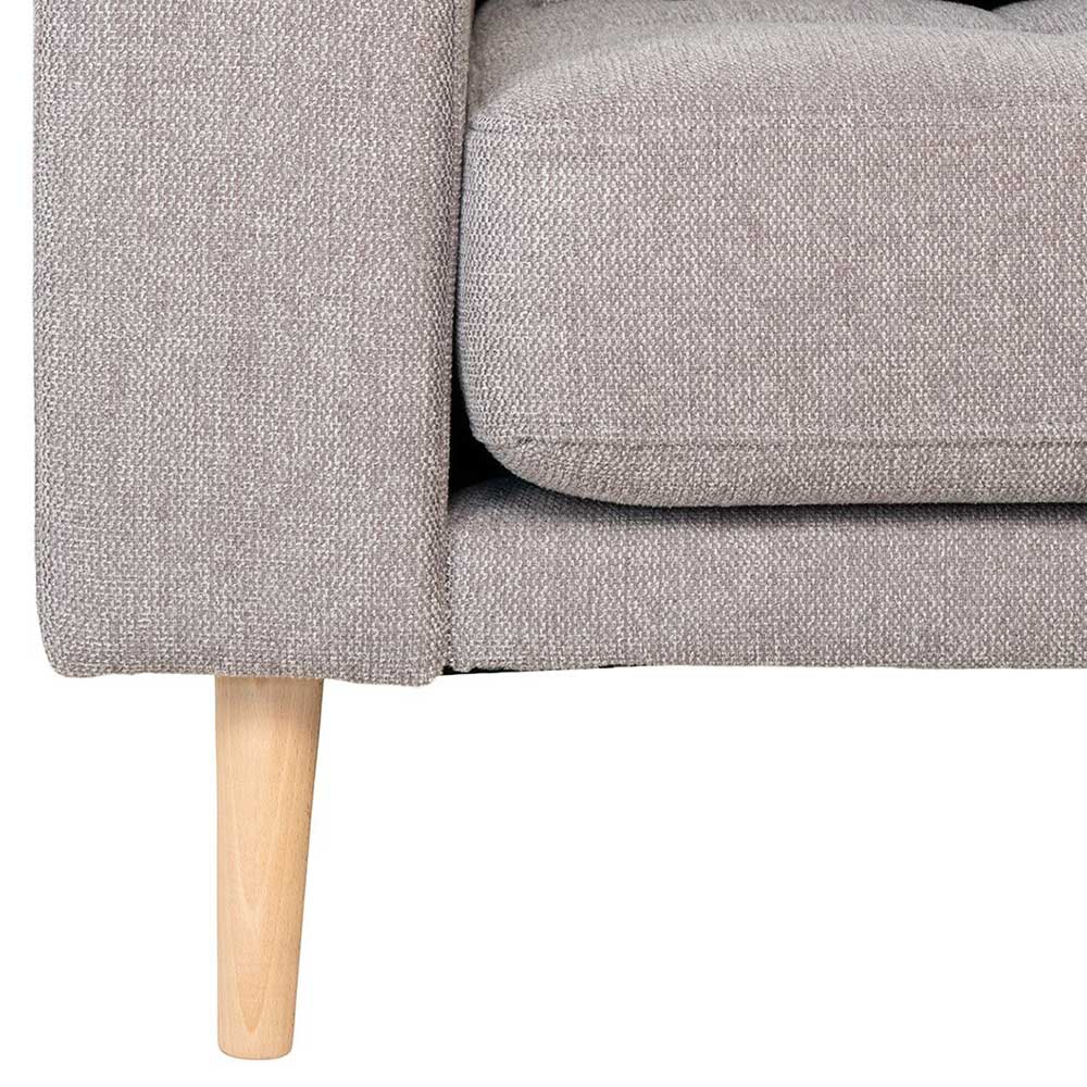 Webstoff Sofa Andrys im Skandi Design mit Vierfußgestell aus Holz