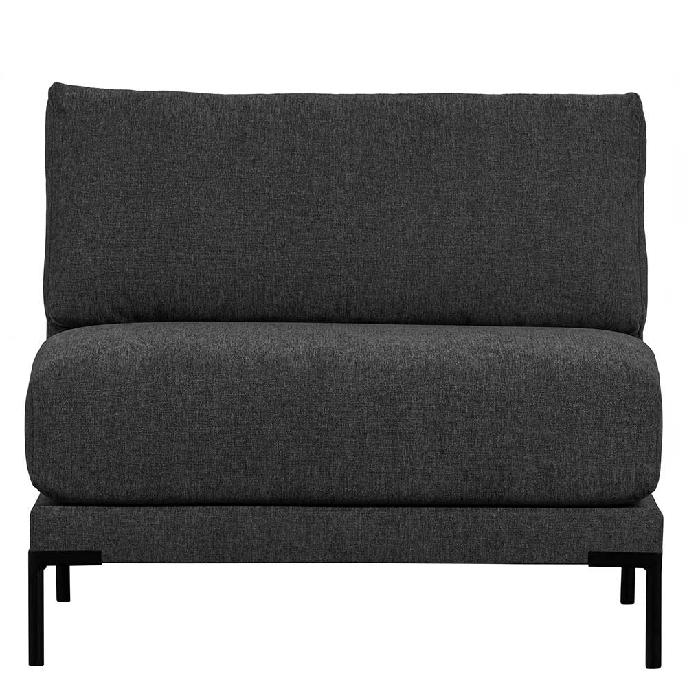 Dunkelgraues Modul Sofa Element Duffy 100 cm breit mit Vierfußgestell aus Metall