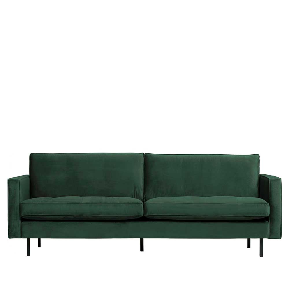 Samt Wohnzimmer Sofa Vagonna in Grün im Retro Design