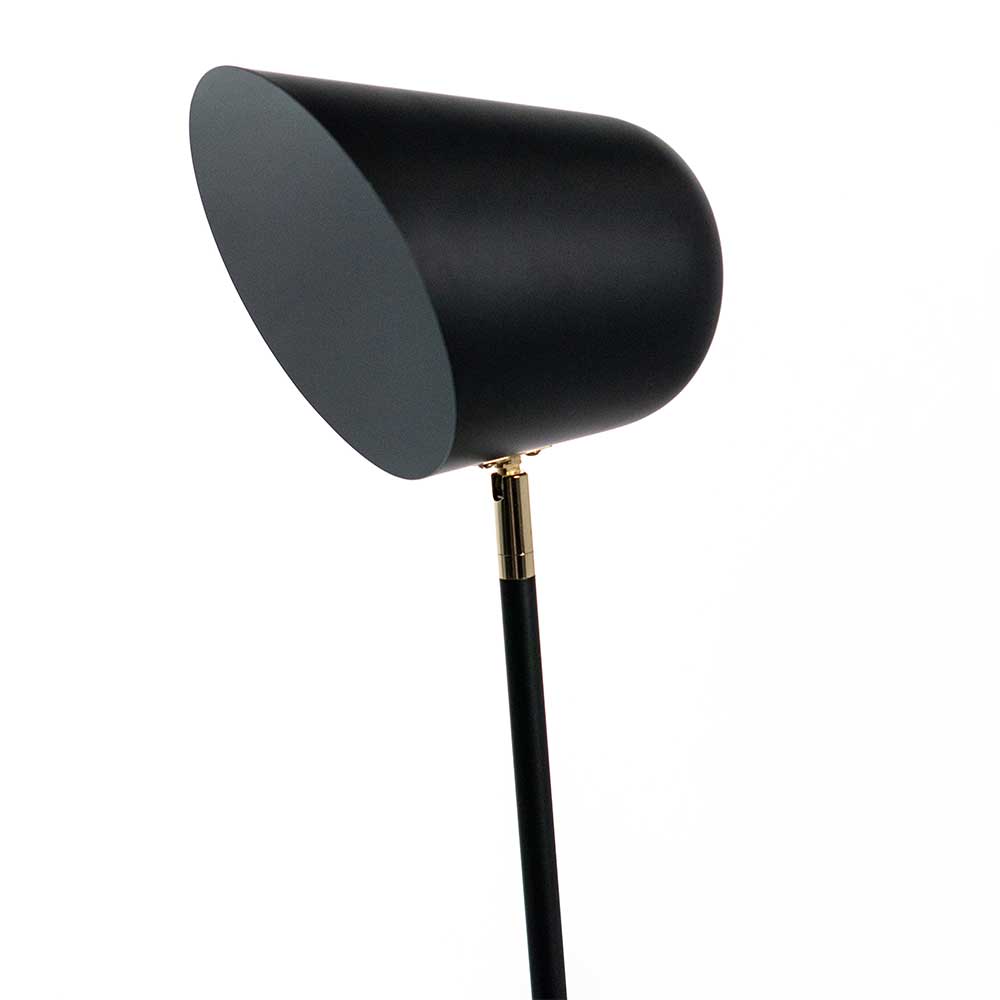 Moderne Tischlampe Lars aus Metall in Schwarz