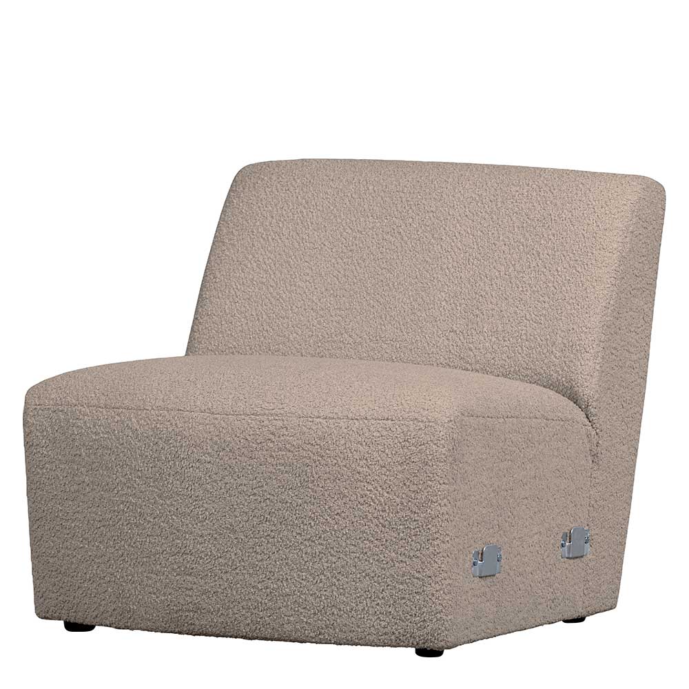 Modulsofa Einsitzer Calmdros in Beige aus Boucle Stoff