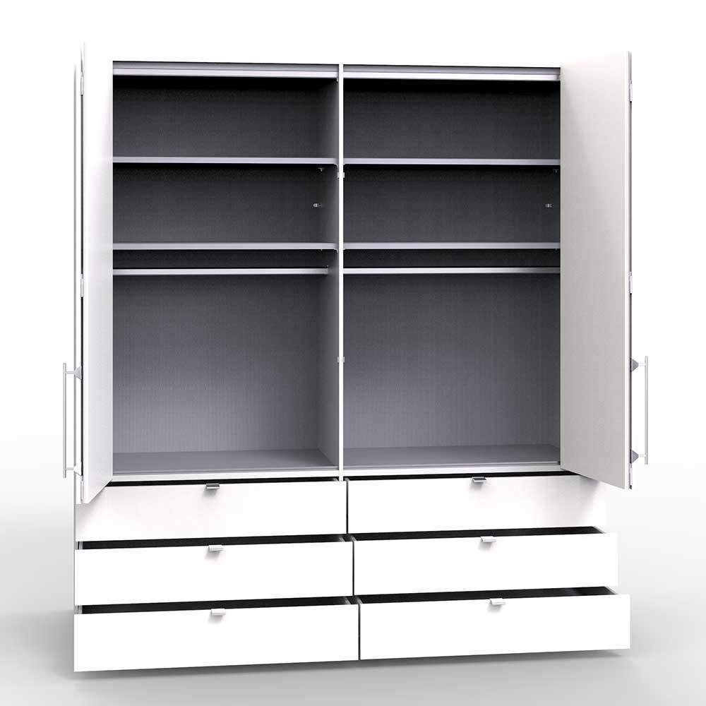 Schlafzimmerkleiderschrank Lolyana mit sechs Schubladen in modernem Design