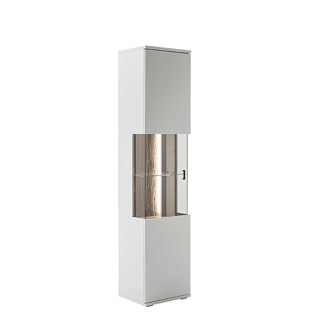 Weiße Schrank Vitrine Barat in modernem Design 199 cm hoch