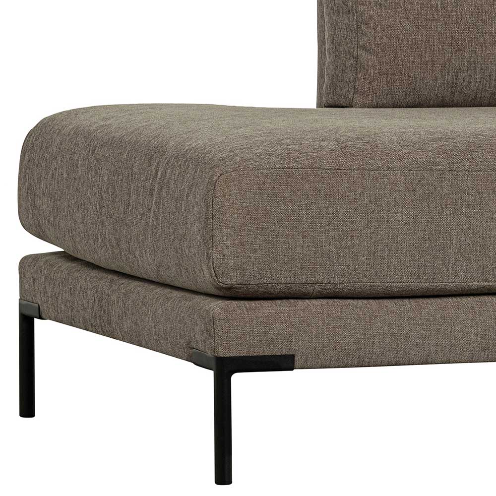 Modul Couch Chaiselongue Udjaca in Taupe mit Vierfußgestell aus Metall