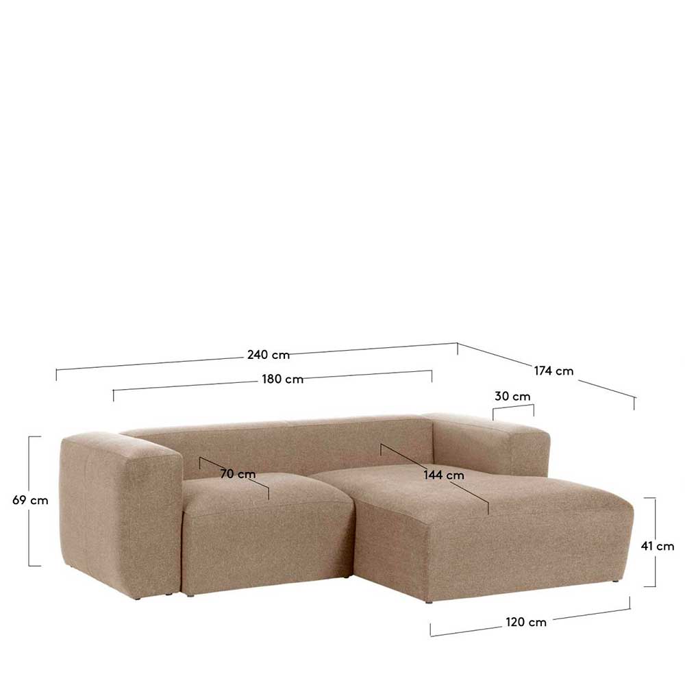 Sofa Ecke Benedict in modernem Design mit Armlehnen