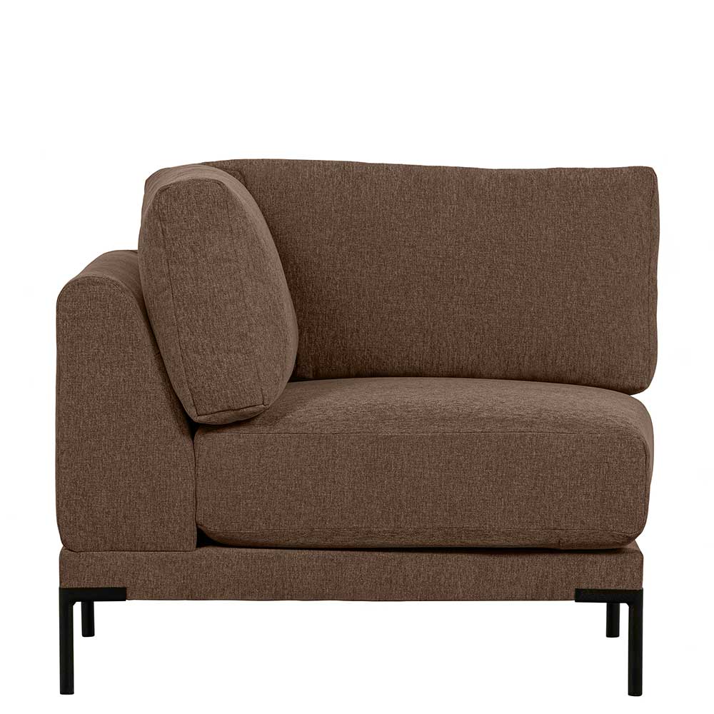 Eckelement Modul Sofa Rio in Braun mit Vierfußgestell aus Metall