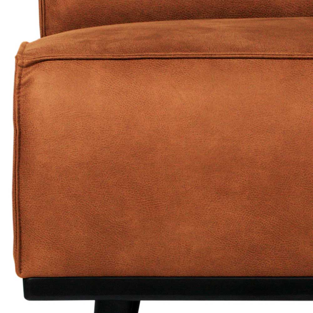 Modulcouch Element Fabijola in Cognac Braun aus Recyclingleder