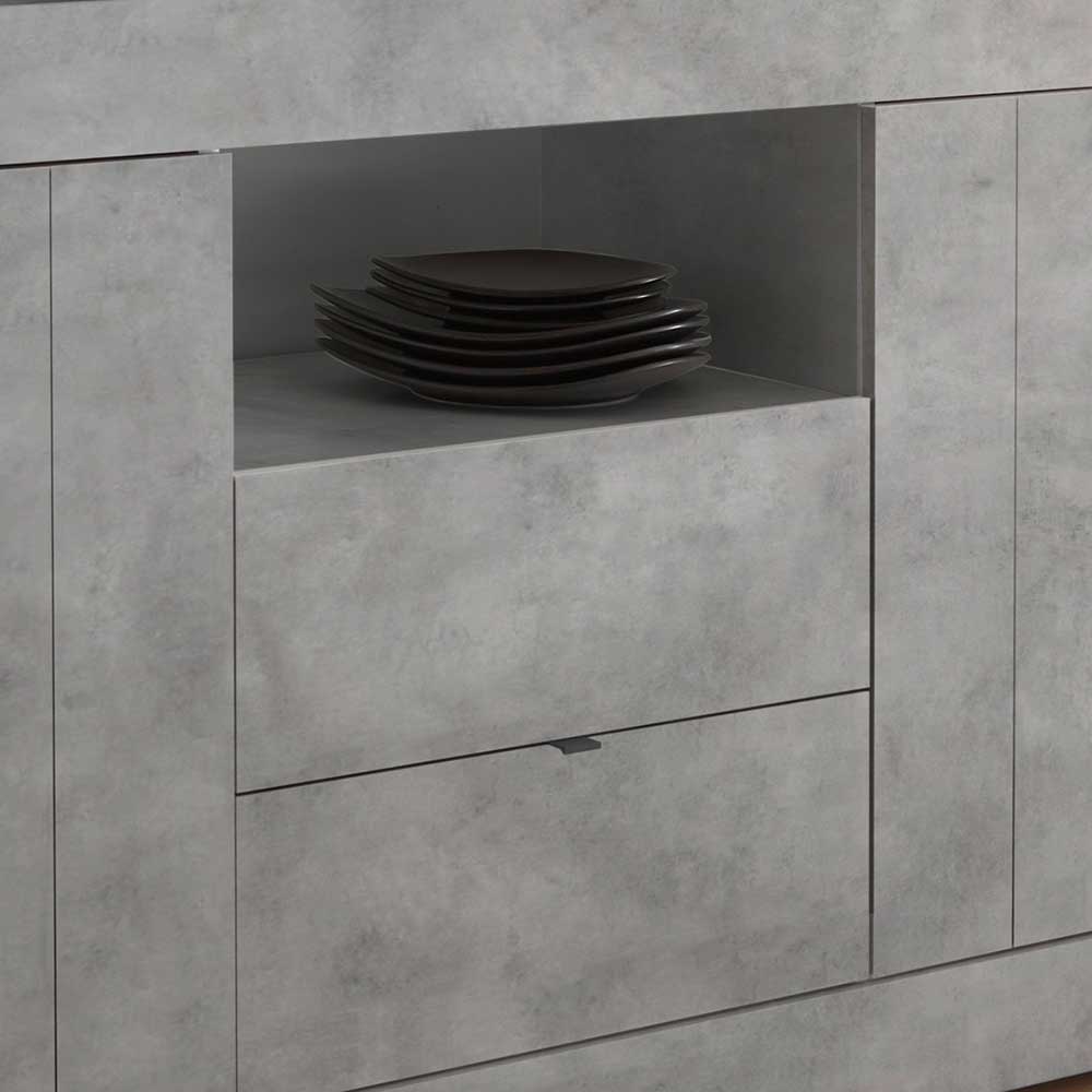 Design Sideboard Gifion in Beton Grau 2-türig