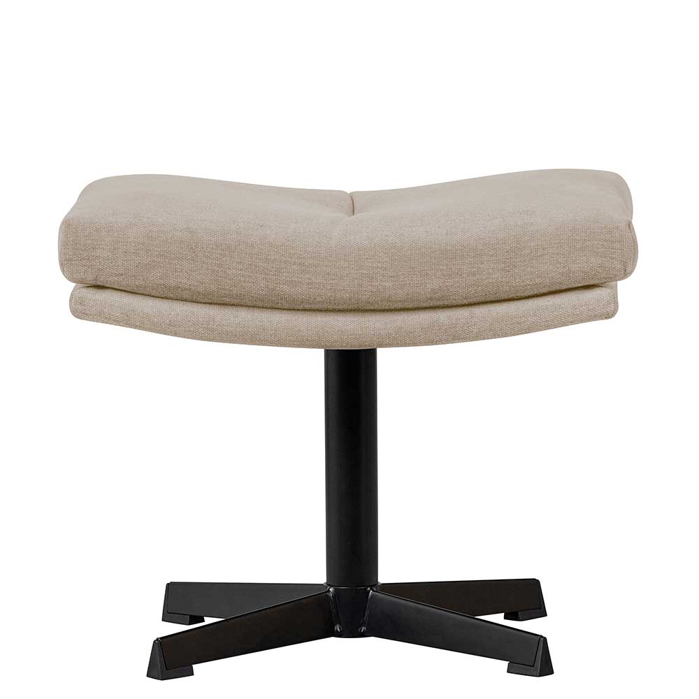 Lounge Sessel mit Hocker Mectilda in Beige und Schwarz (zweiteilig)