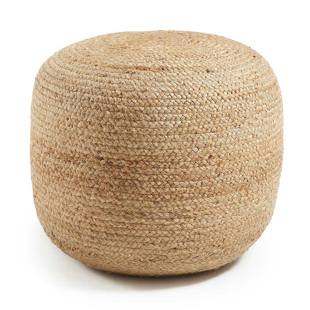 Sitzpouf Swiss aus Jute Geflecht naturbelassen in Beige