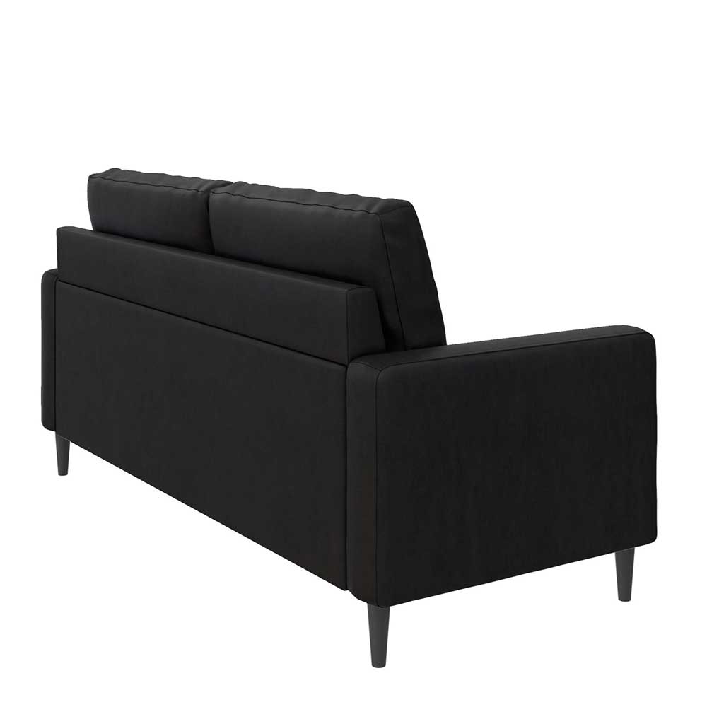 Kunstleder Sofa Frenanda in Schwarz mit Taschenfederkern Polsterung