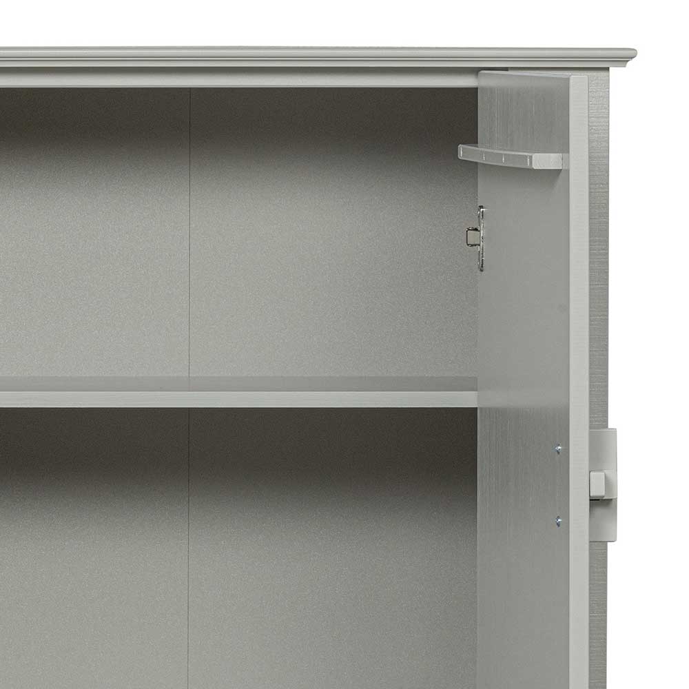 Grauer Wäscheschrank Mila im Skandi Design 142 cm hoch