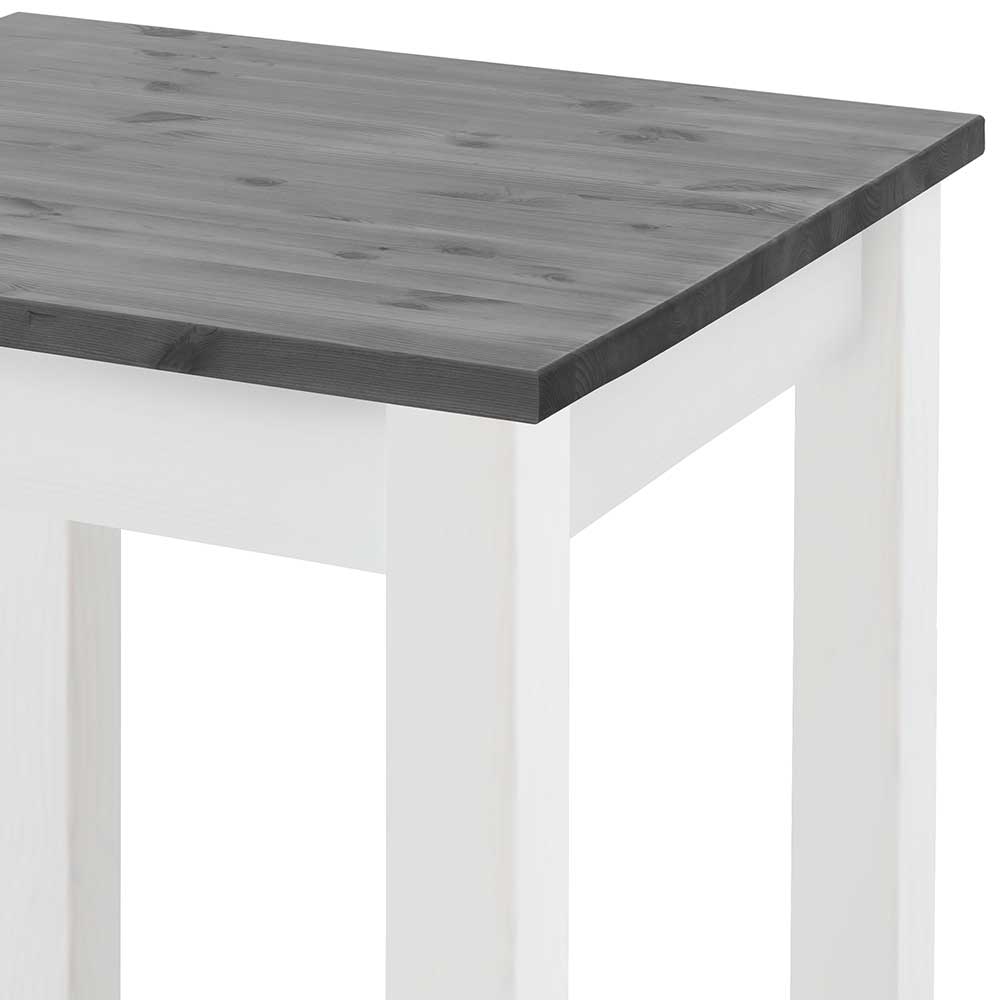 Bartisch Massivholz Cabinar in Grau und Weiß 103 cm hoch