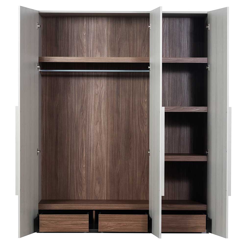 Grauer Schlafzimmerschrank Letizia im Skandi Design 165 cm breit