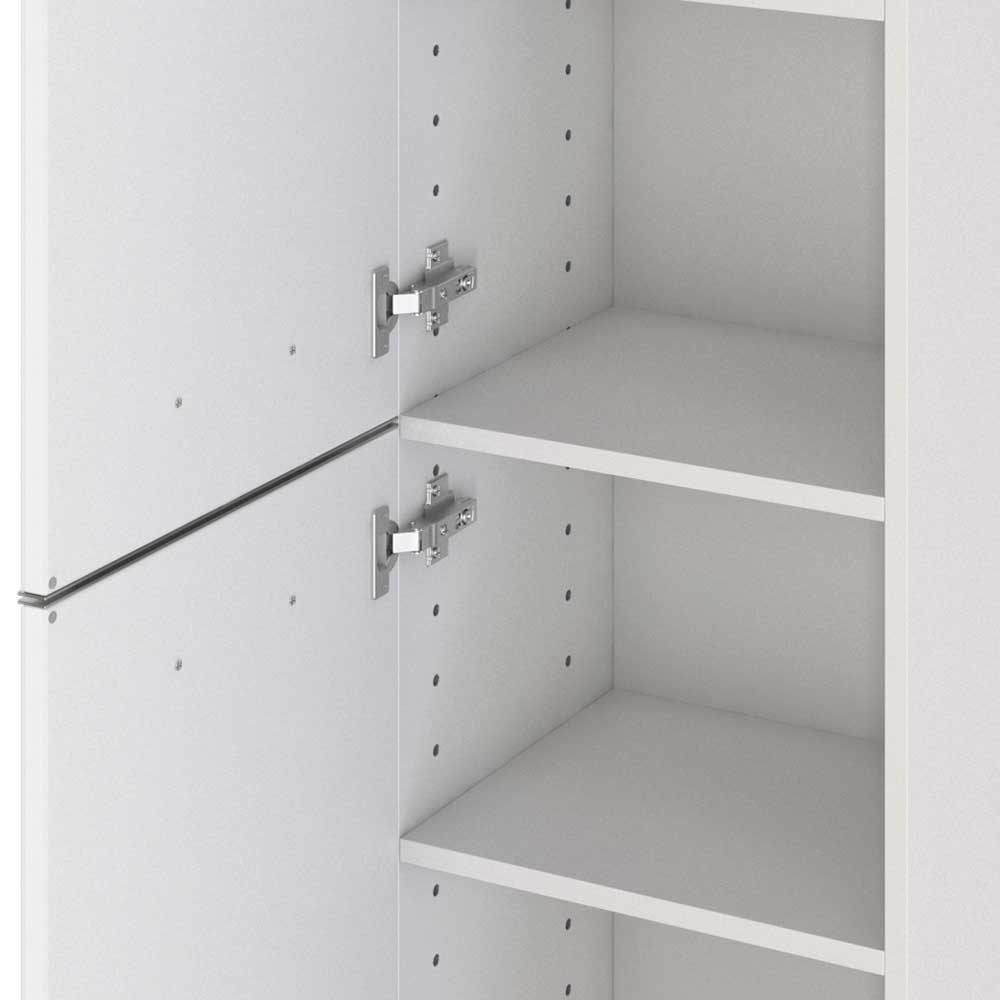 Weißer Hochschrank Folcora 40 cm breit 2-türig