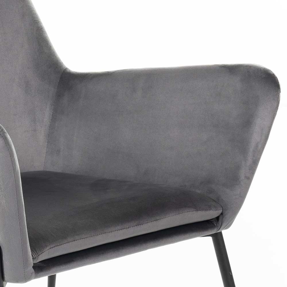 Lounge Sessel Barria in Anthrazit und Schwarz mit Gestell aus Metall