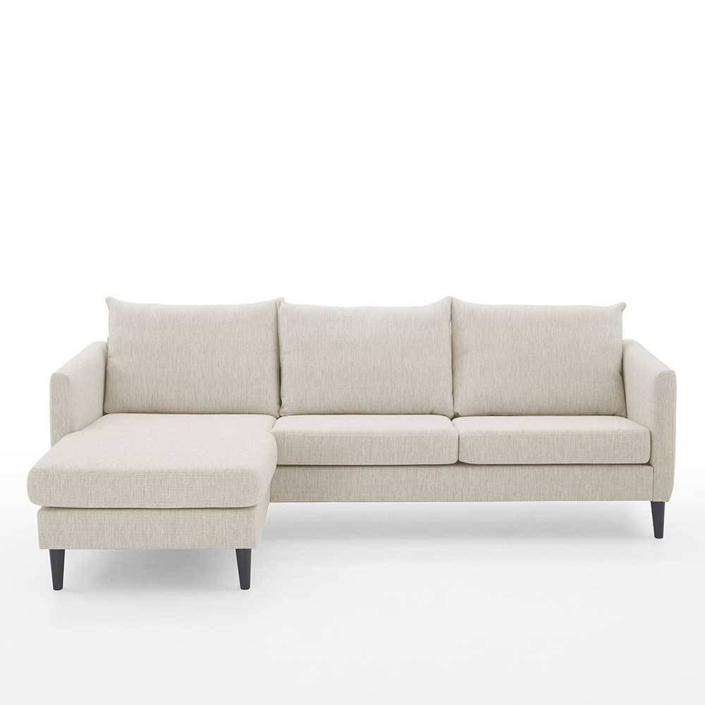 Skandi Design Sofa Eckgarnitur Ruffos in Cremefarben 227 cm breit