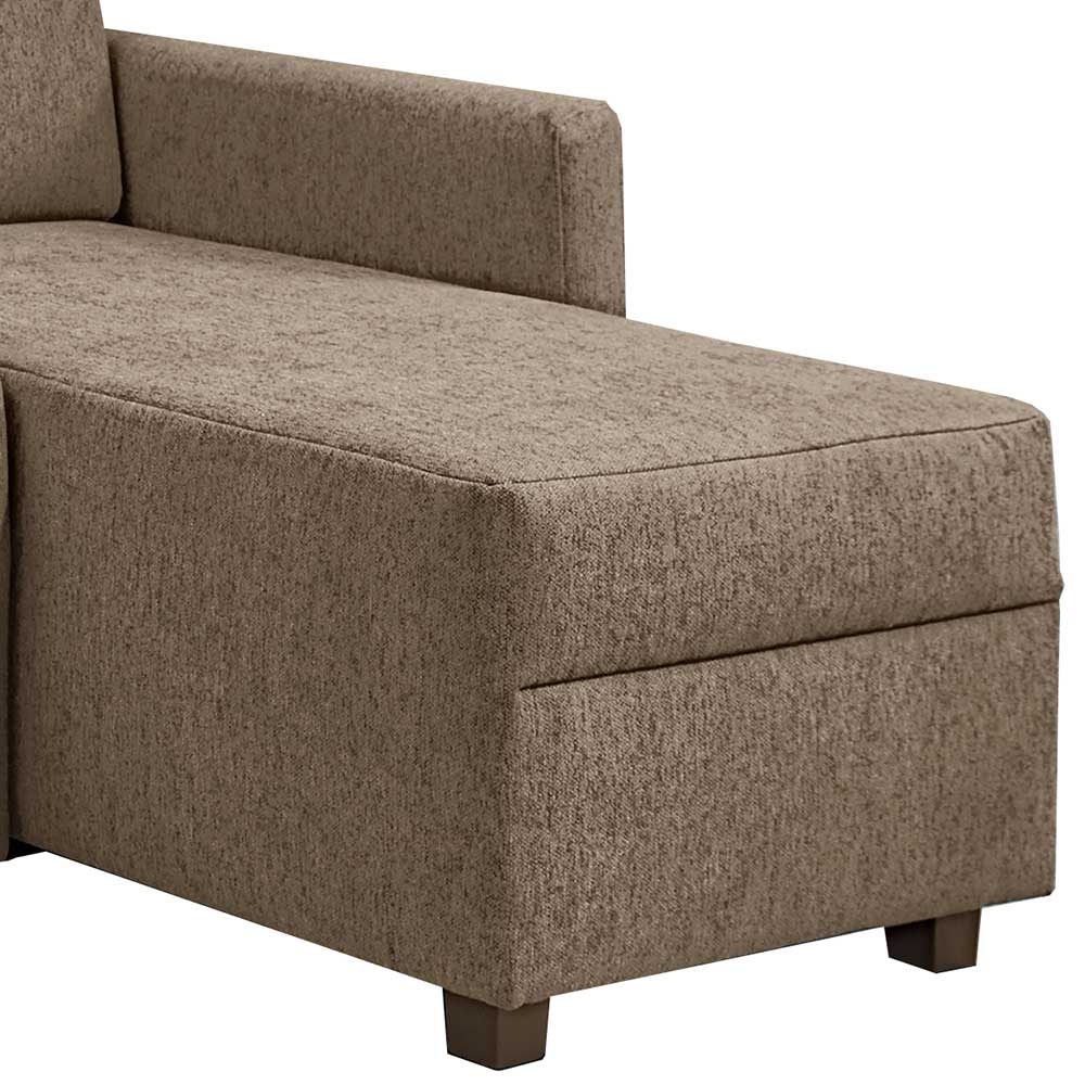 Eckschlafsofa Emia in Taupe mit Bettkasten