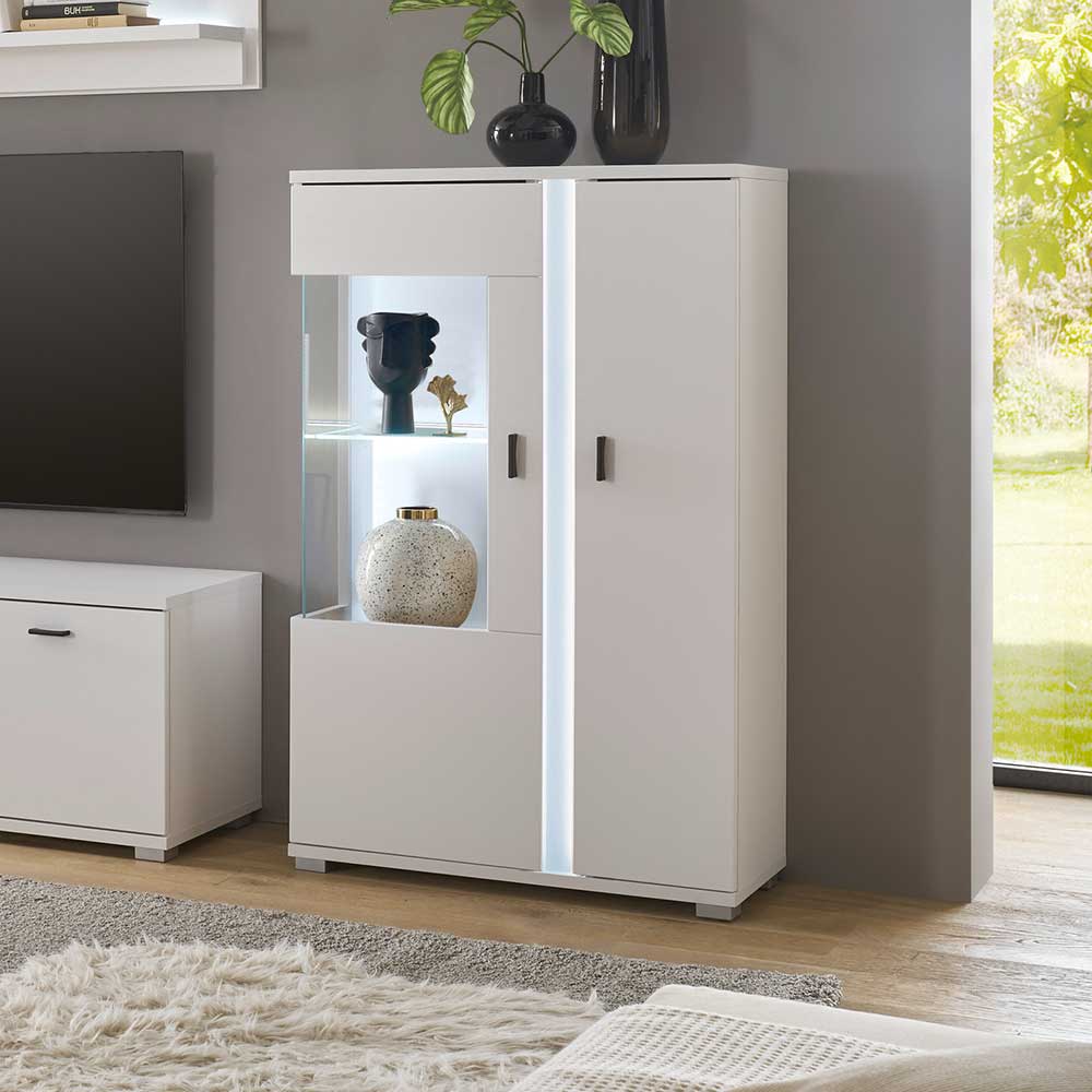 Highboard Constantin mit LED Beleuchtung - Glastür links