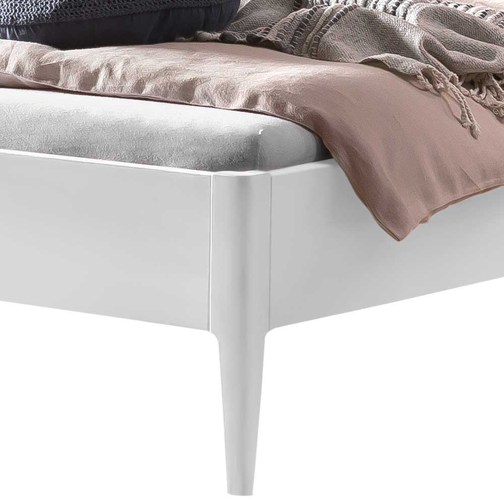 Doppelbett Buche weiß Plataya in modernem Design 160x200 und 180x200 cm