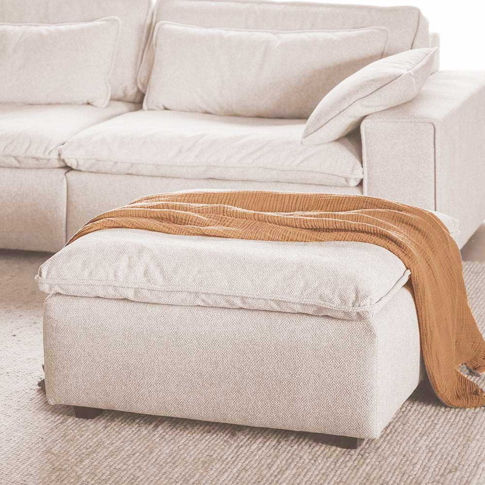 Moderner Couchhocker Tajibo in Beige mit 45 cm Sitzhöhe