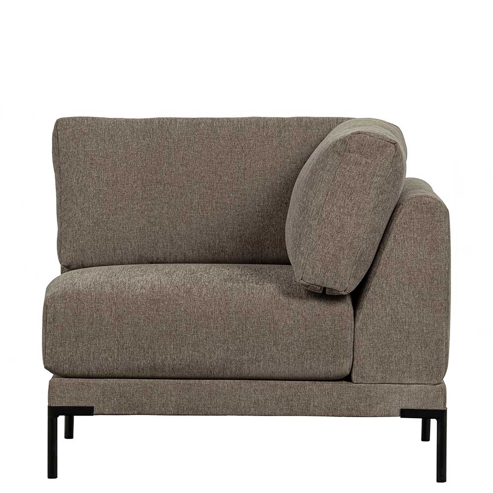 Eckelement Modul Sofa Udjaca in Taupe mit Vierfußgestell aus Metall