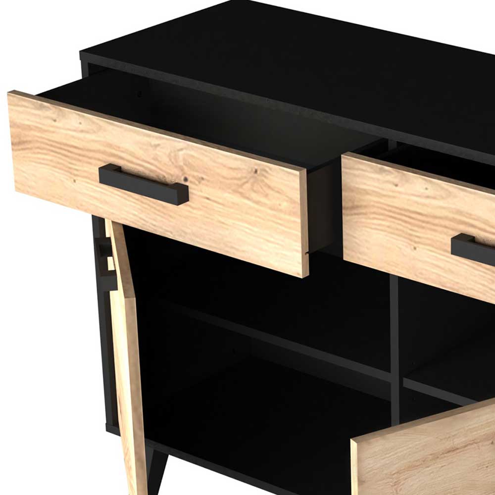 Sideboard modern Liazuria 2 Türen 2 Schubladen 85 cm hoch