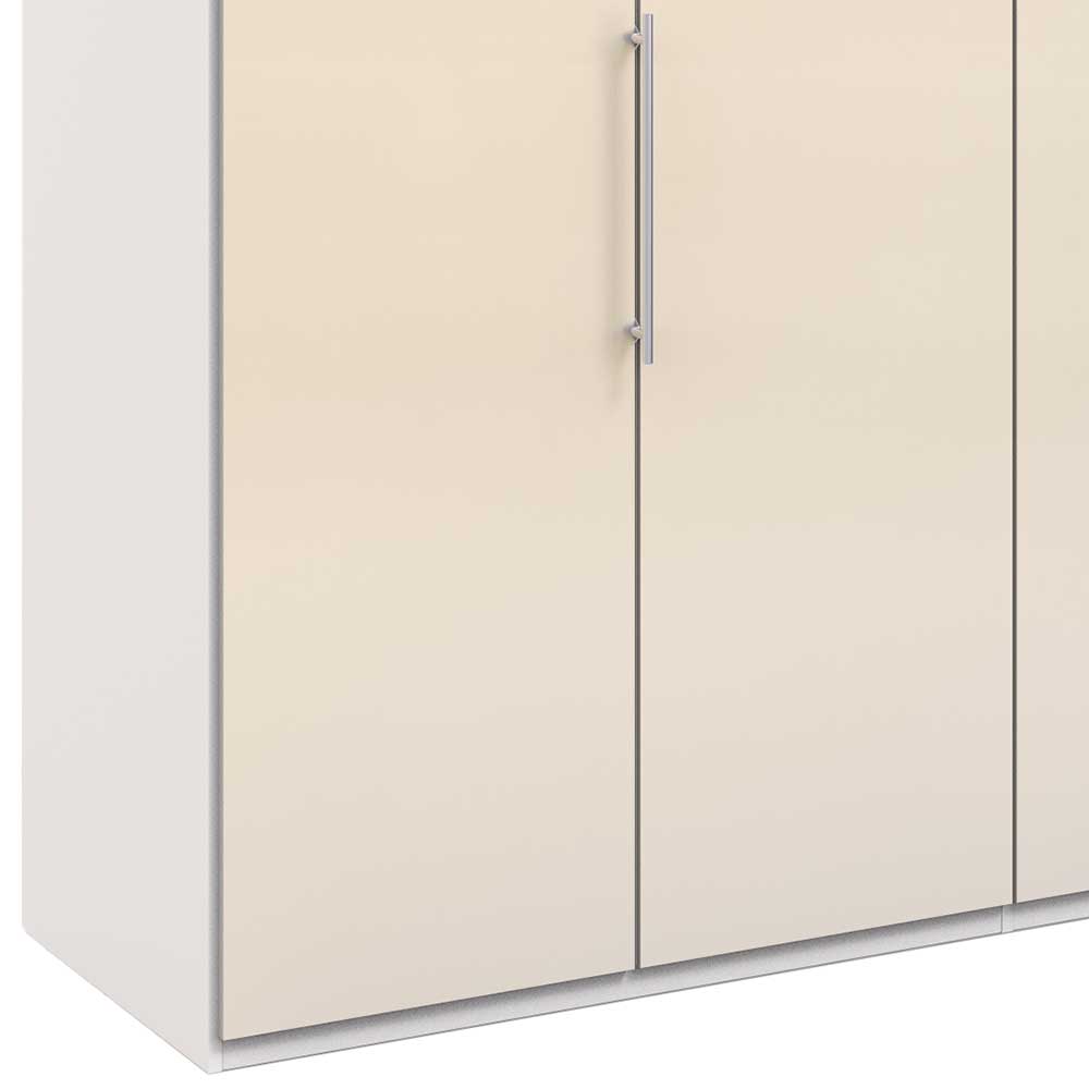 Falttüren Schlafzimmerkleiderschrank Invelita in Creme Weiß modern