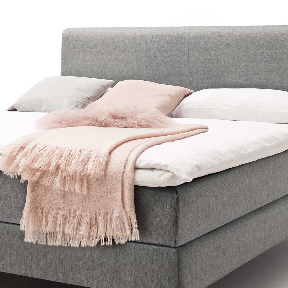 Webstoff Boxspringbett Laki in Taupe modern