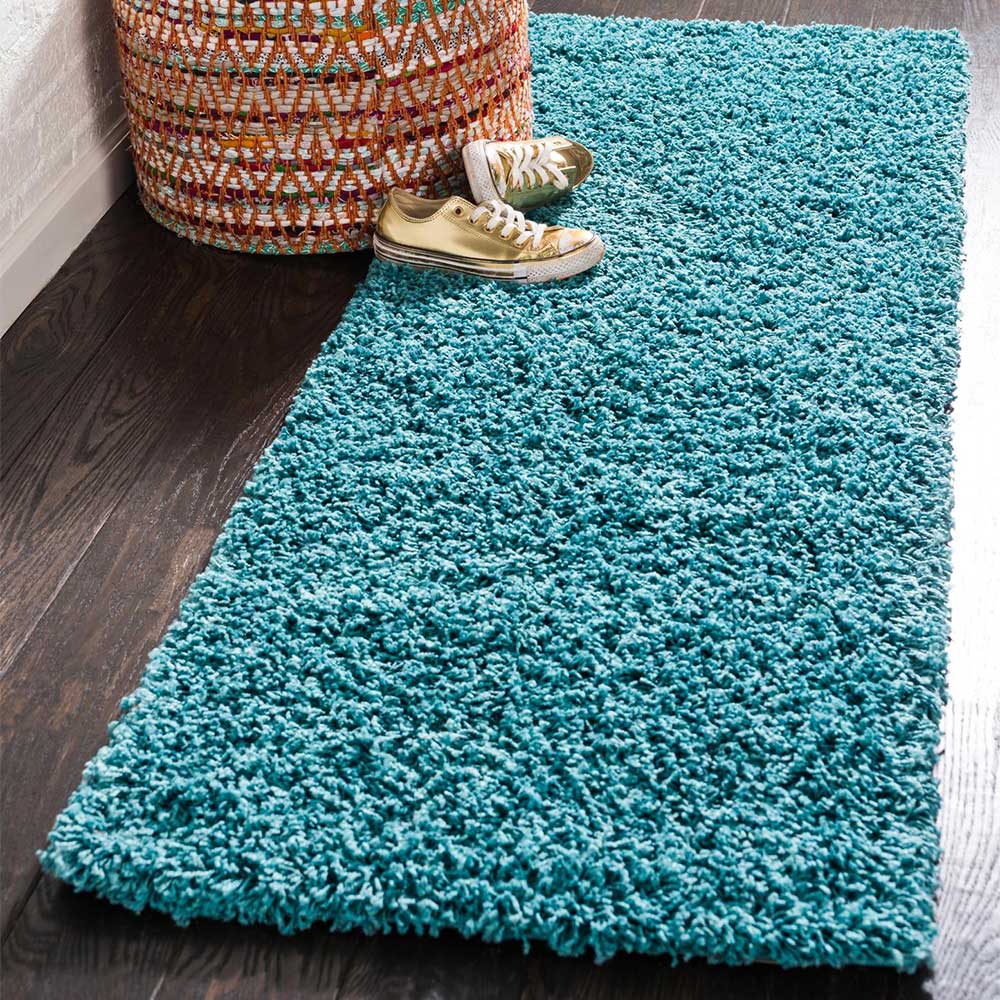 Hochflor Teppiche Türkis Musone in modernem Design - Shaggy