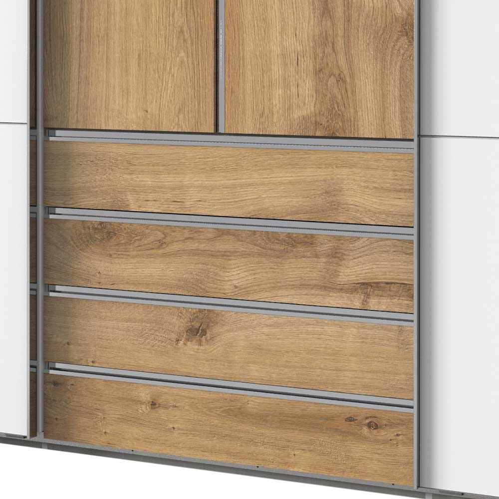 Schlafzimmerkleiderschrank zweifarbig Gizmeal in modernem Design 300 cm breit